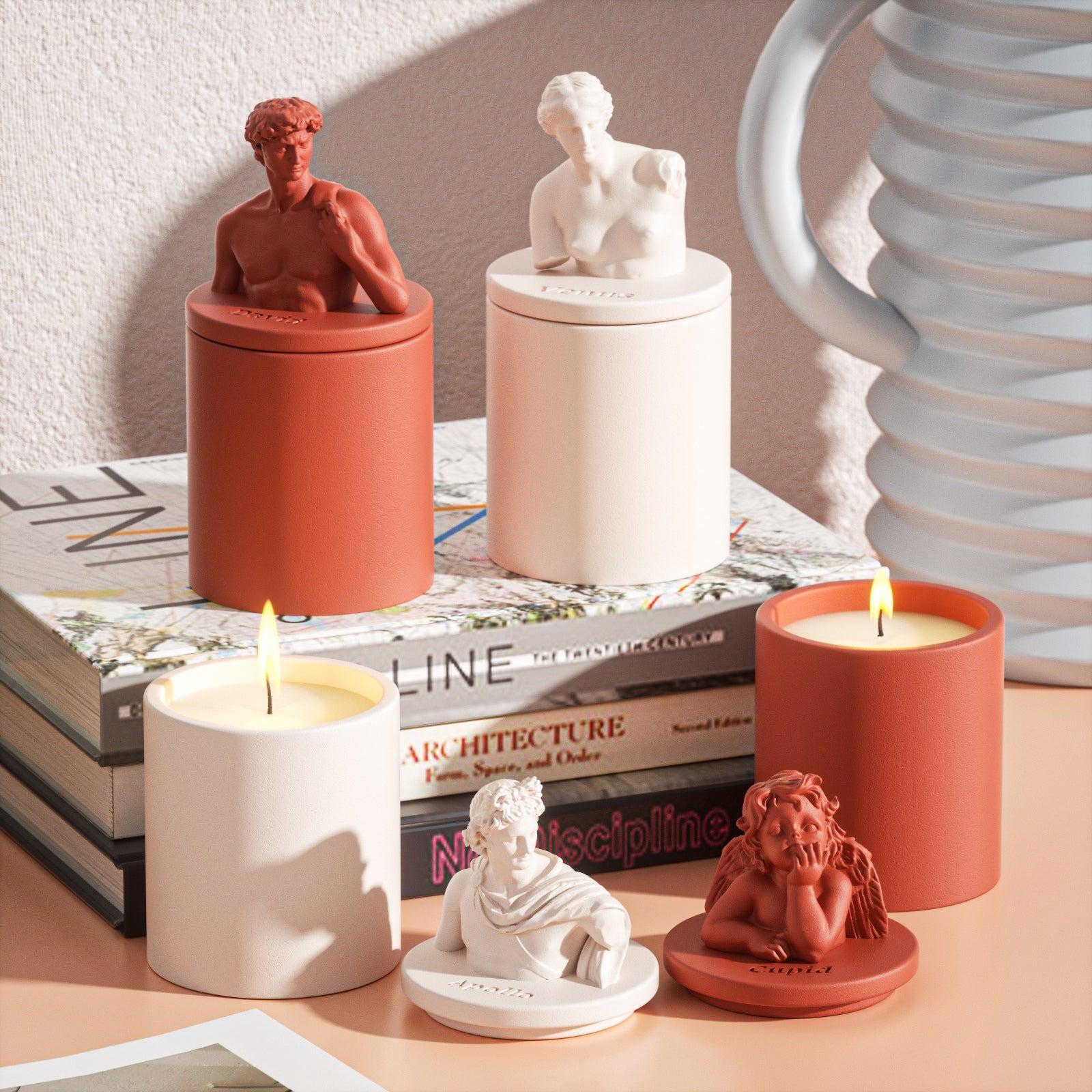 Mythology Sculptures CUPID Concrete Candle Jar Silicone Mold - Image 7