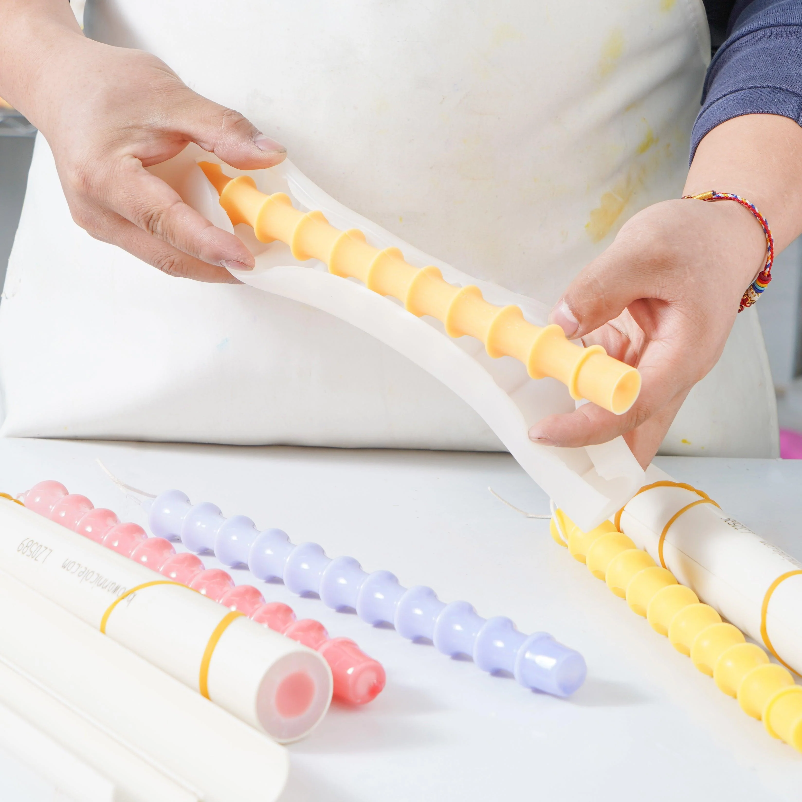 Bamboo shaped Spiral Long Taper Candle Mould - Image 2