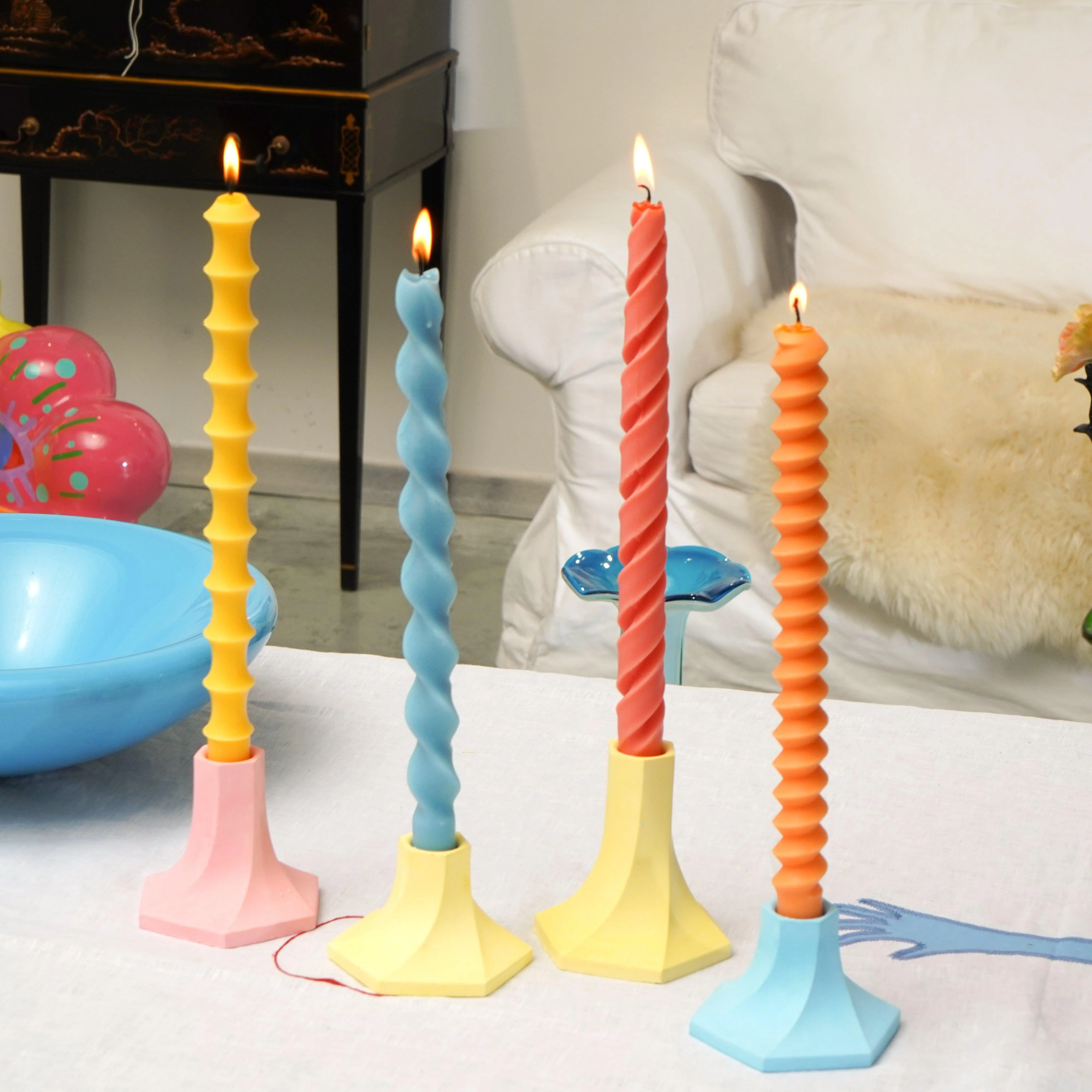 Bamboo shaped Spiral Long Taper Candle Mould - Image 7