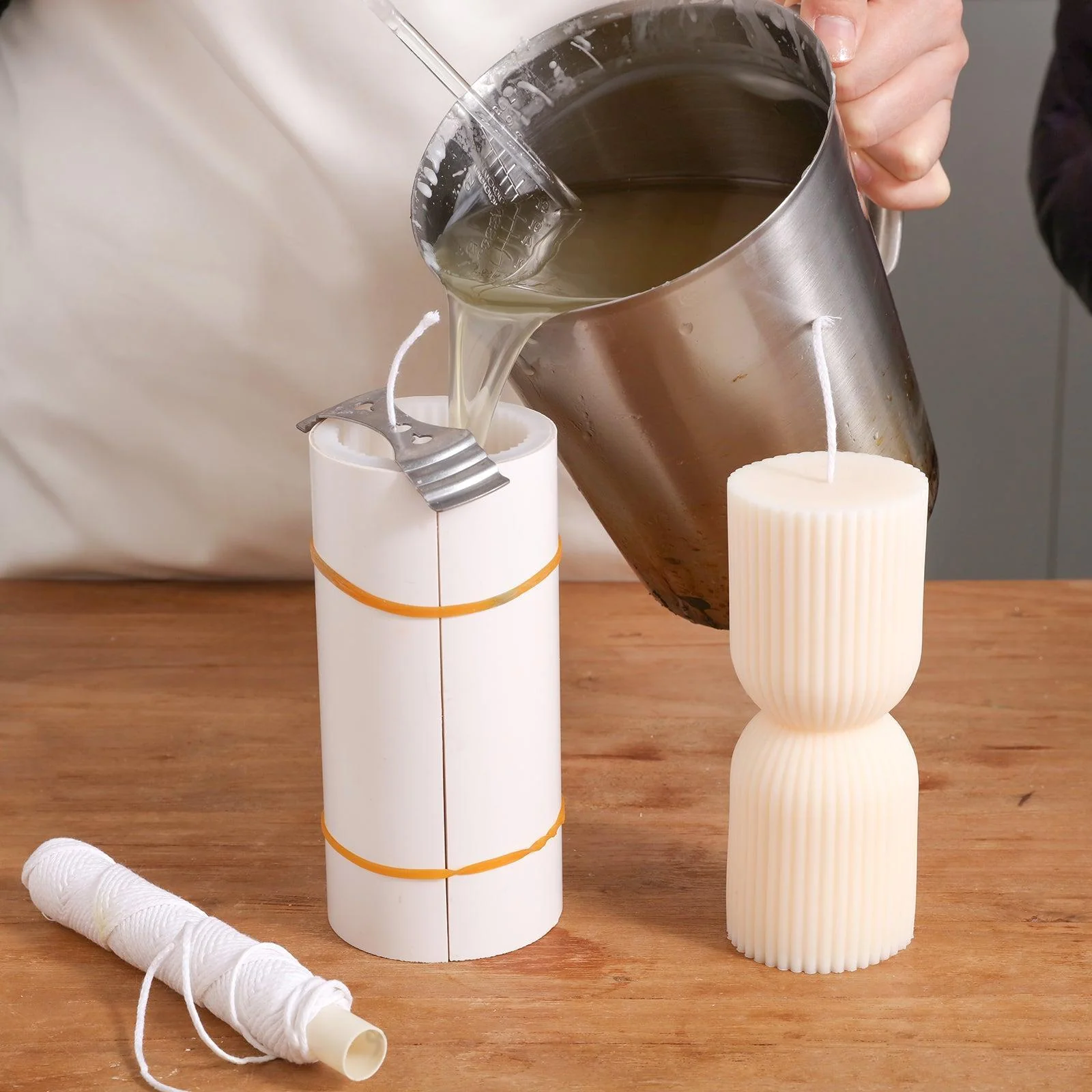 Ribbed Pillar Candle Silicone Mold - Image 3