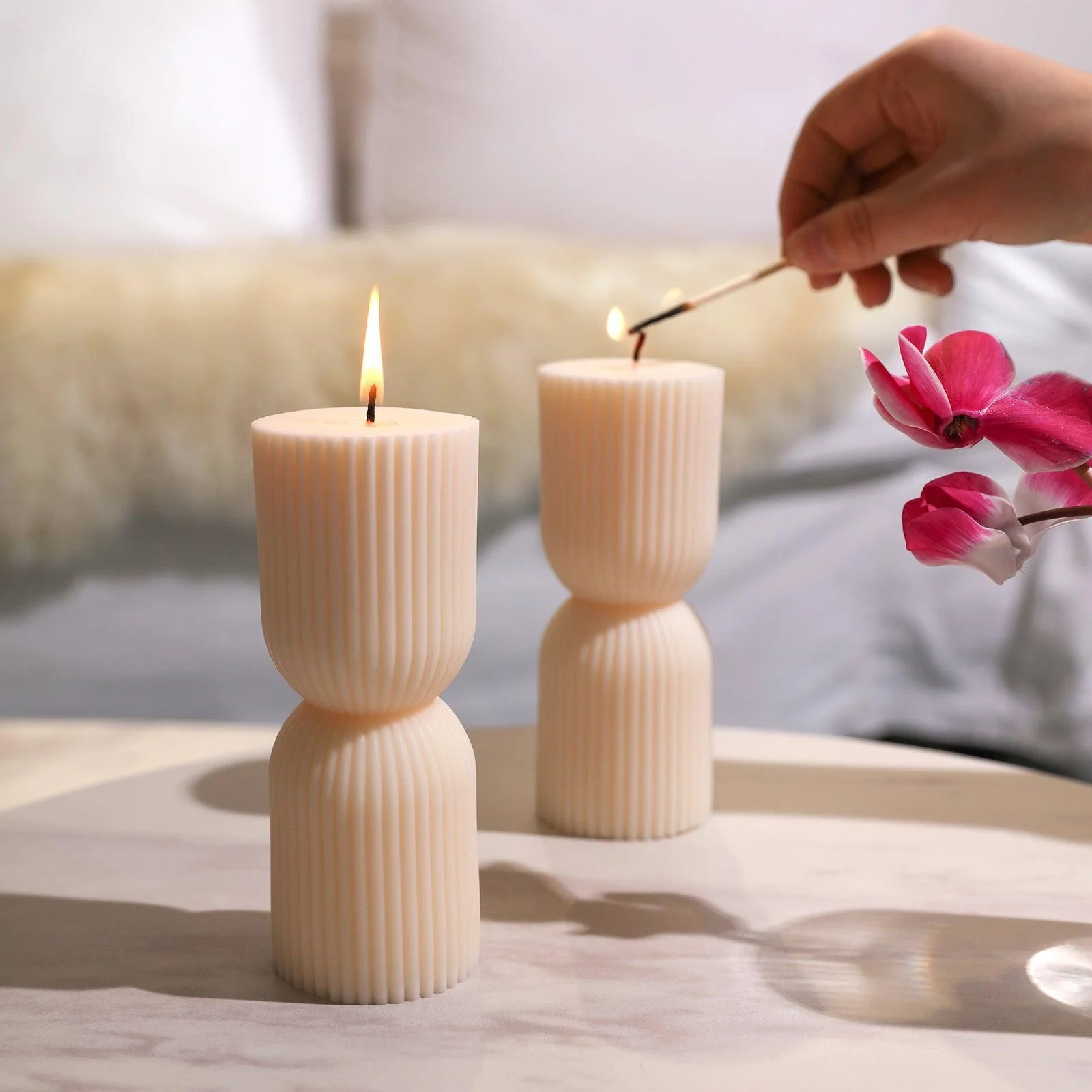 Ribbed Pillar Candle Silicone Mold - Image 5