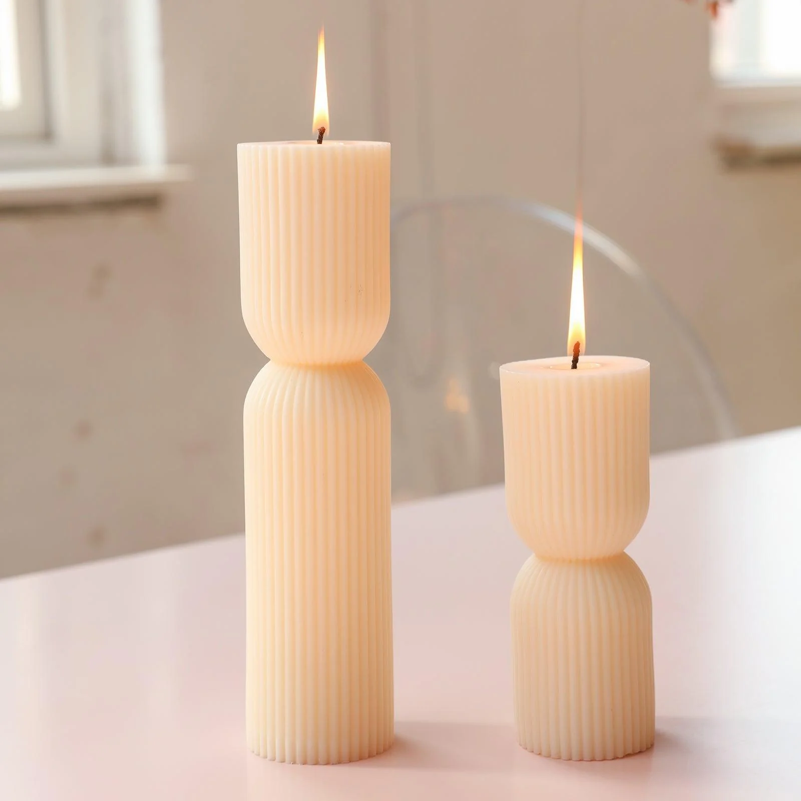 Ribbed Pillar Candle Silicone Mold - Image 6