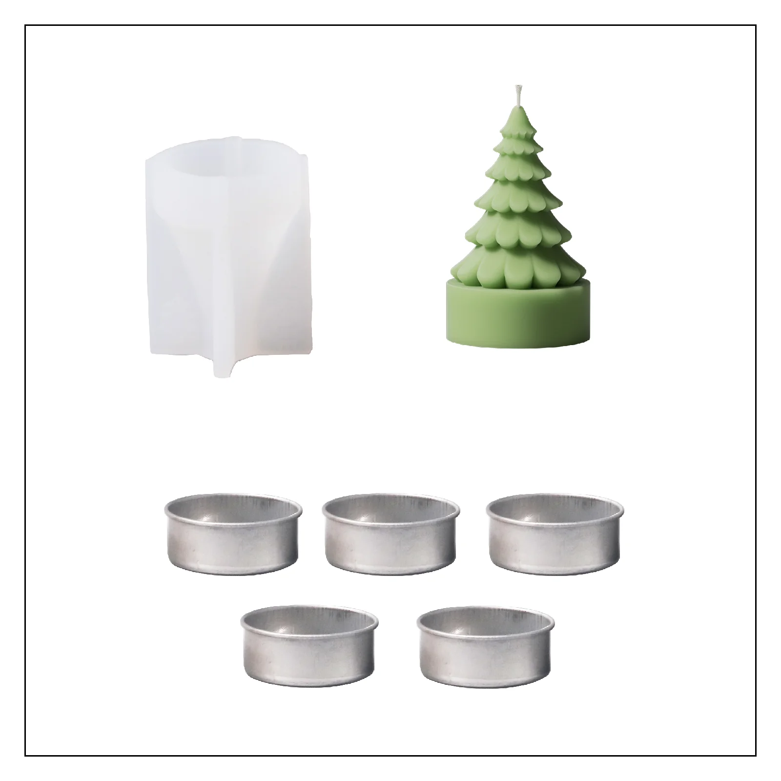 Miniture Christmas Tree Candle Silicone Mold - Image 12