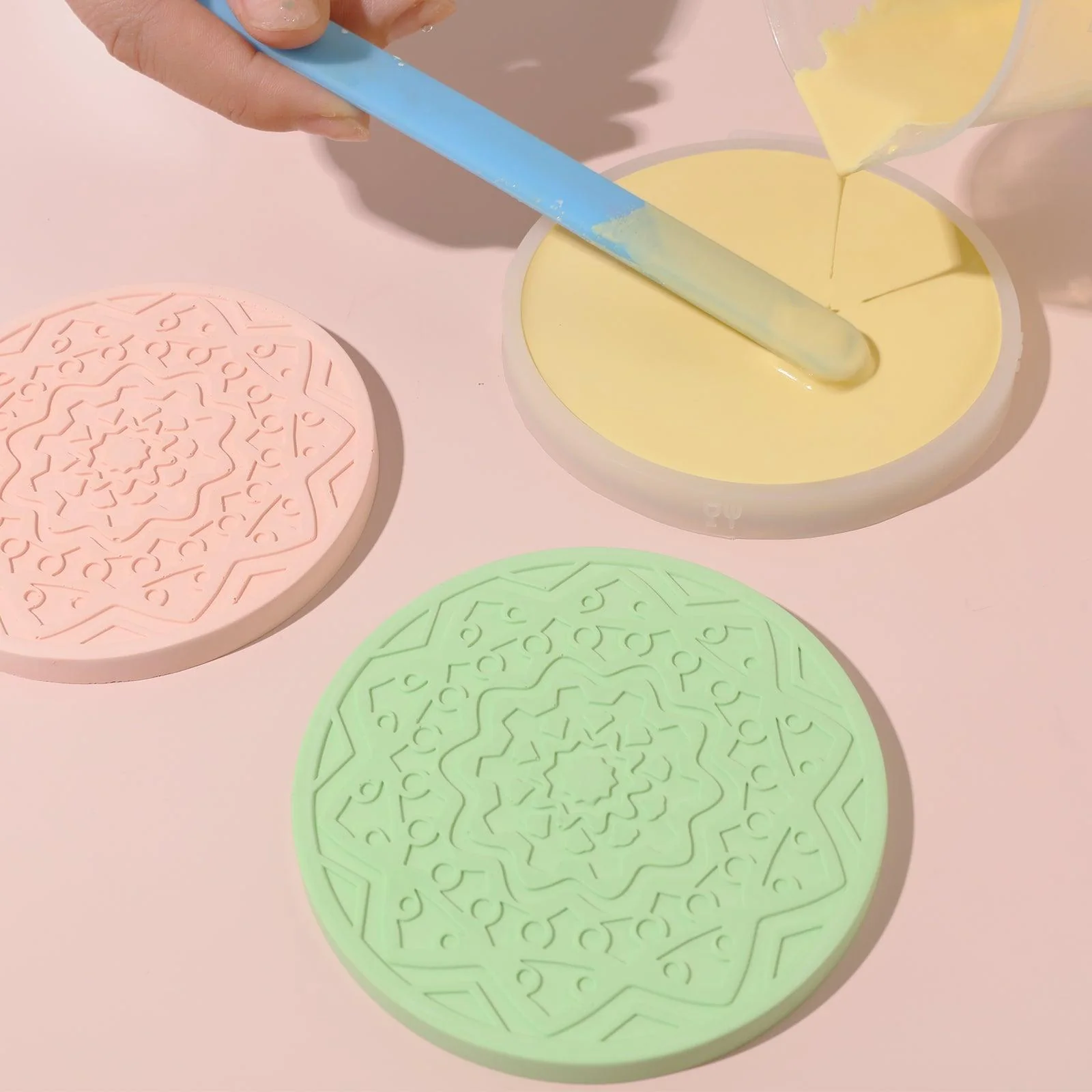 Pattern Concrete Coaster Silicone Mold - Image 3