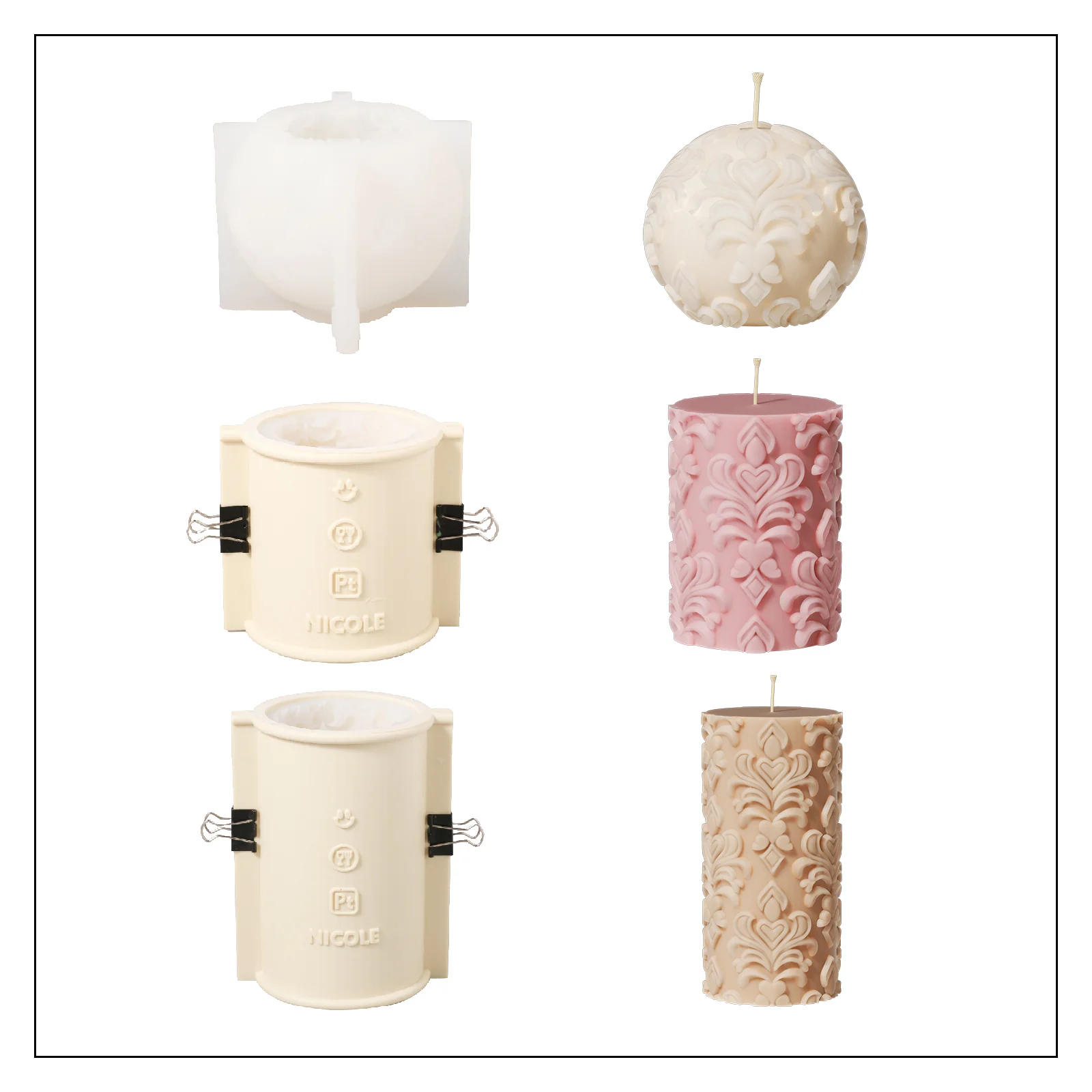 Sphere Patterned Relief Candle Silicone Mold - Image 10