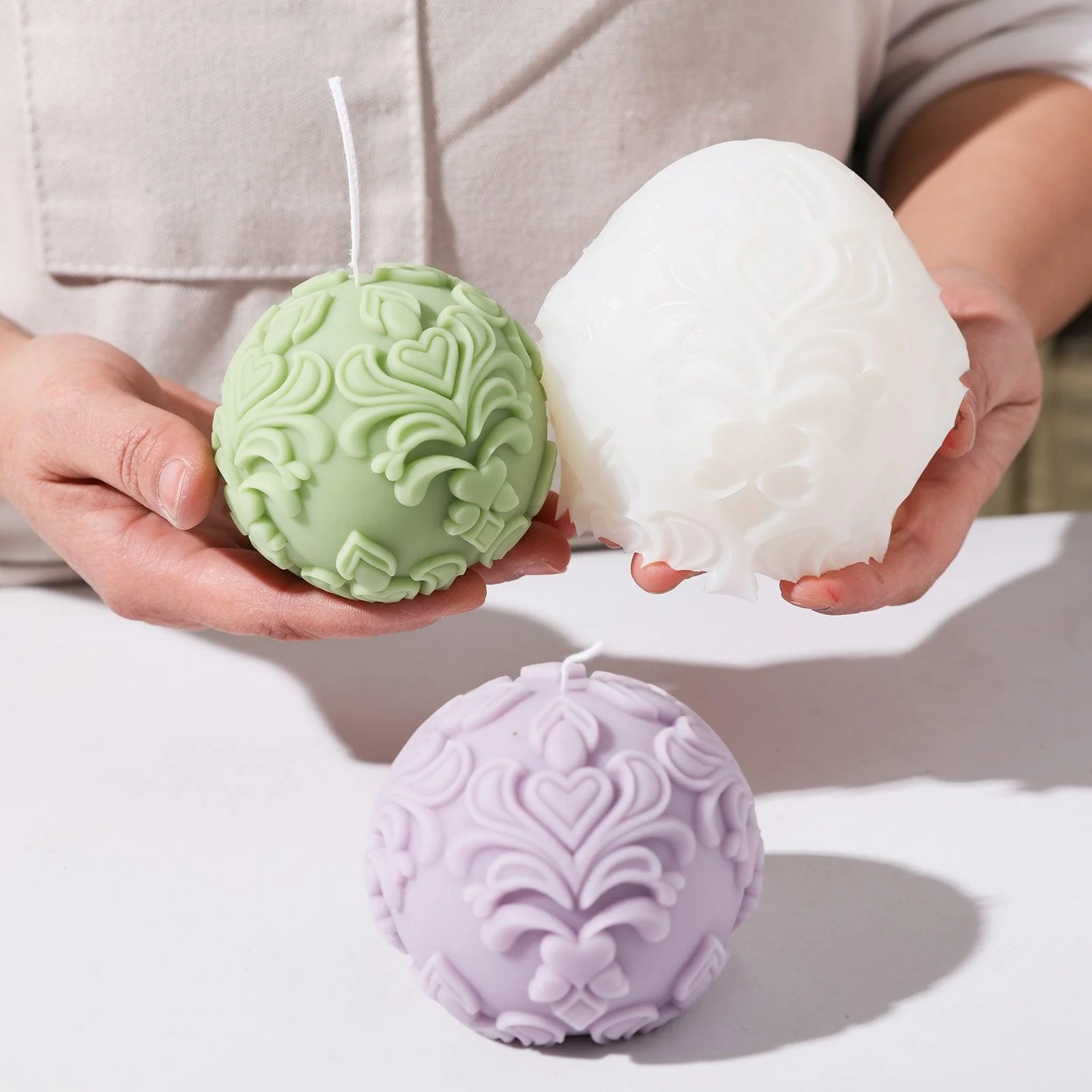 Sphere Patterned Relief Candle Silicone Mold - Image 2