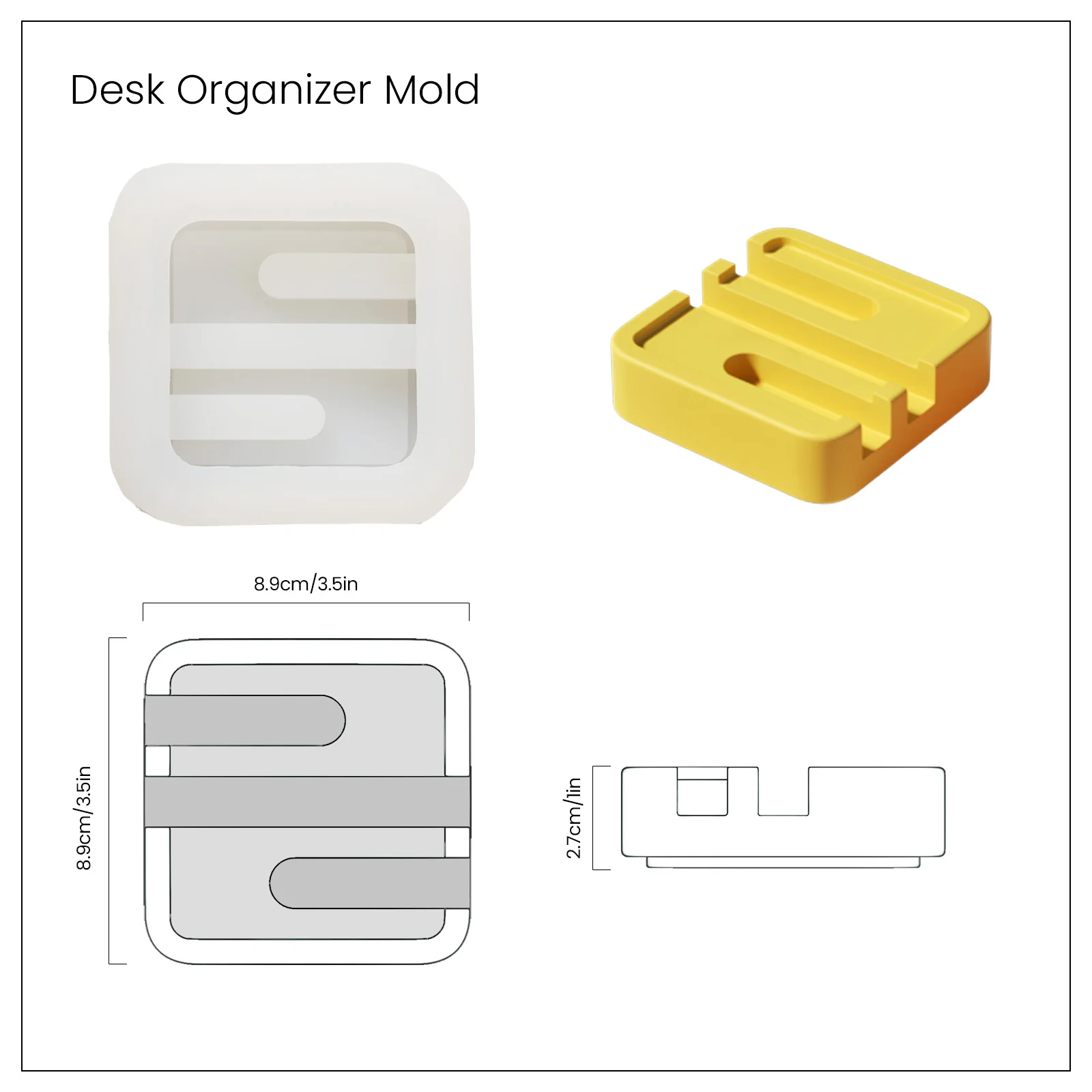 Square Multi-Functional Stationery Support Silicone Mold - Image 10