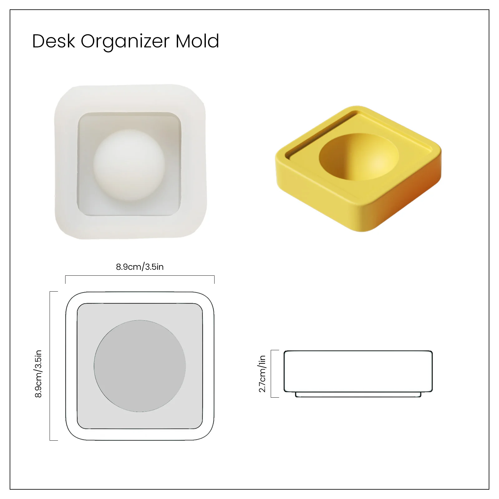 Square Multi-Functional Stationery Support Silicone Mold - Image 8