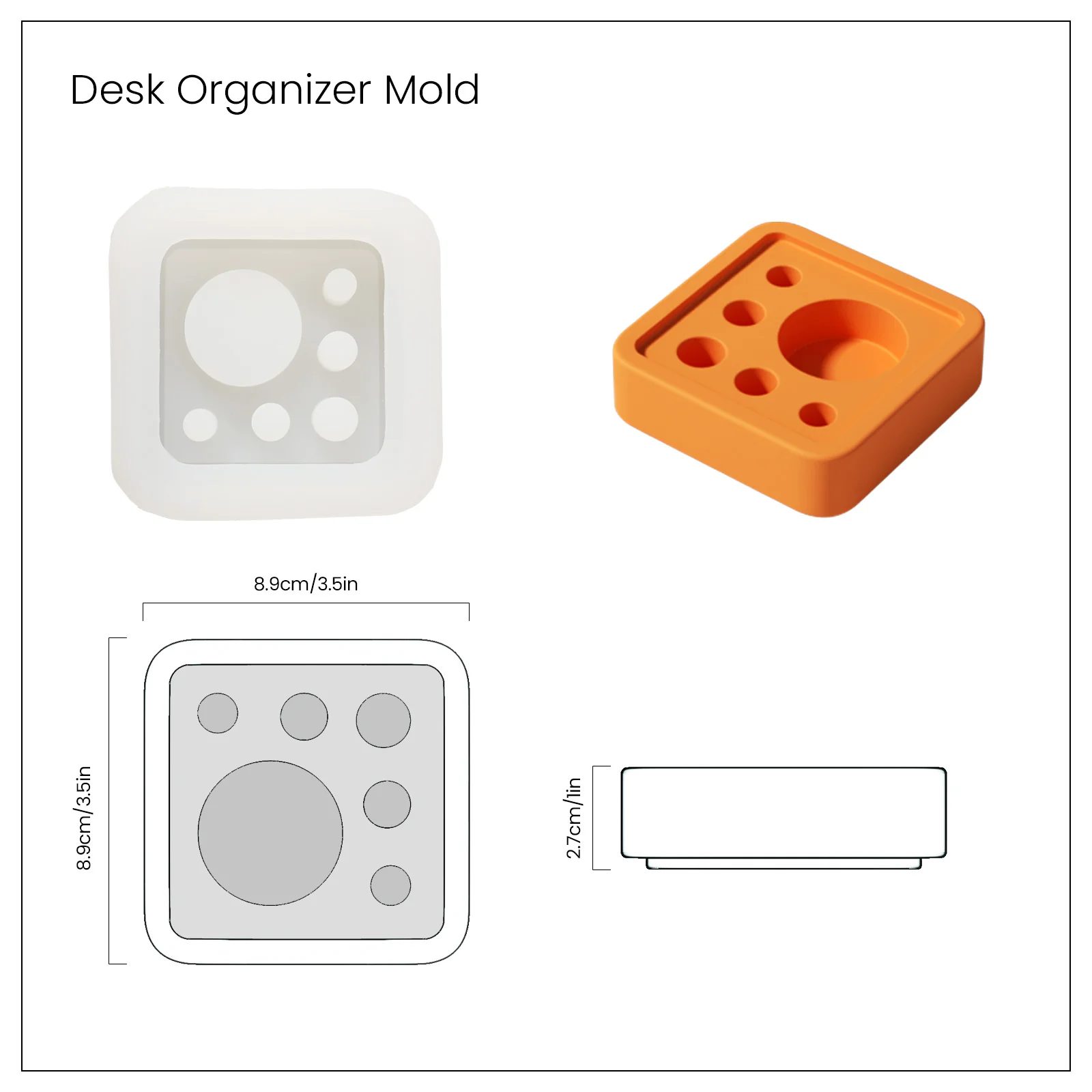 Square Multi-Functional Stationery Support Silicone Mold - Image 9