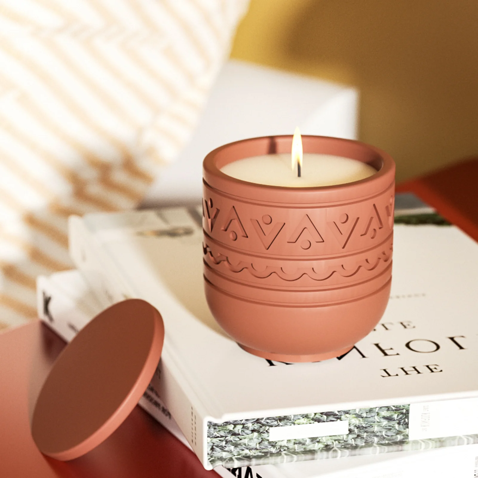 Triangle Pattern Totems Candle Jar Silicone Mold - Image 4