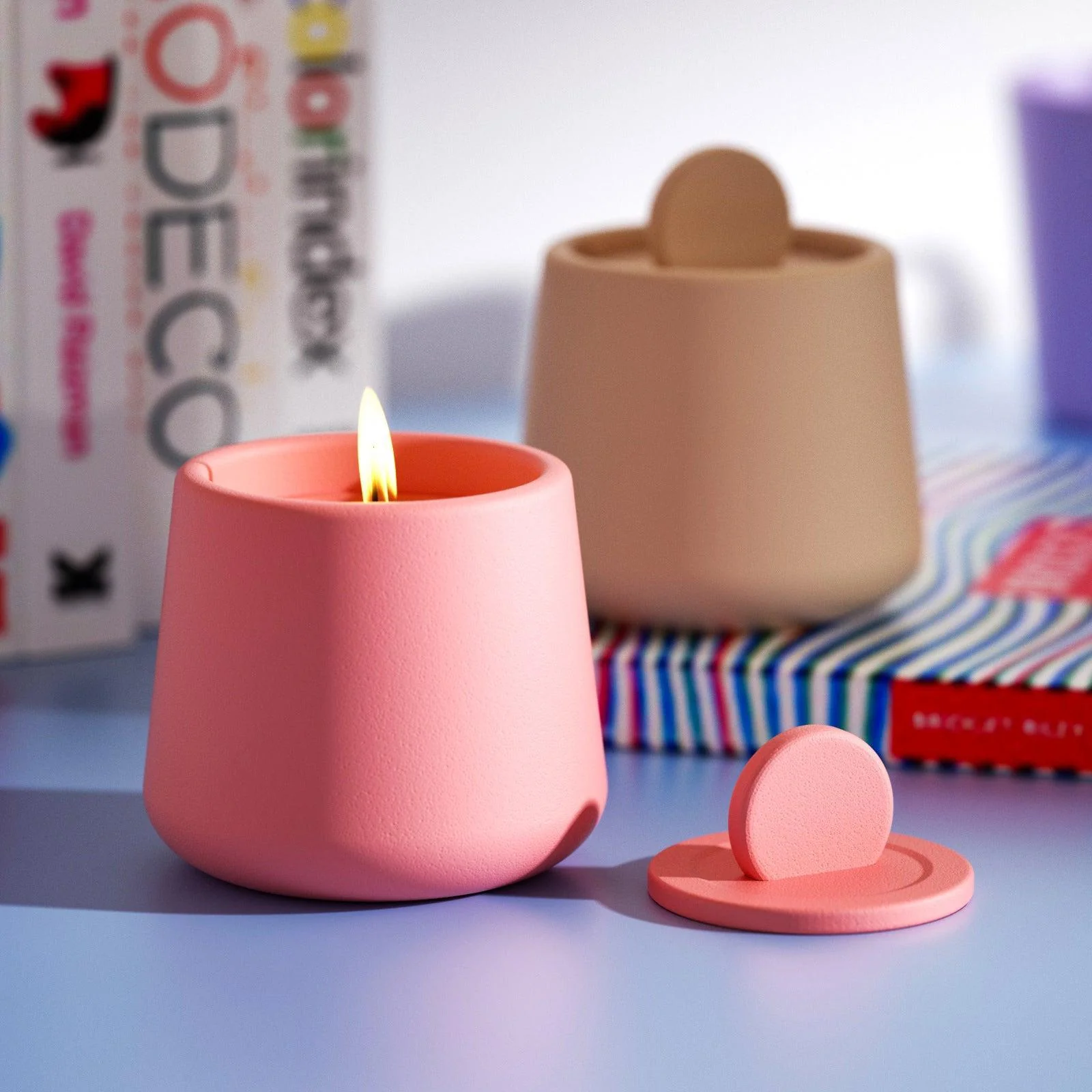 Trapezoidal Candle Jar with Lid Silicone Mold - Image 4