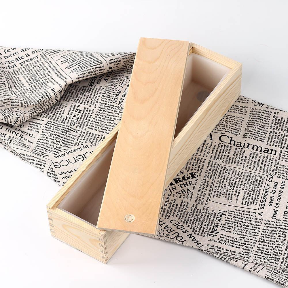 Nicole Rectangle Mould with Wooden Box Handmade Swirl Loaf Silicone Soap Mold - Image 4
