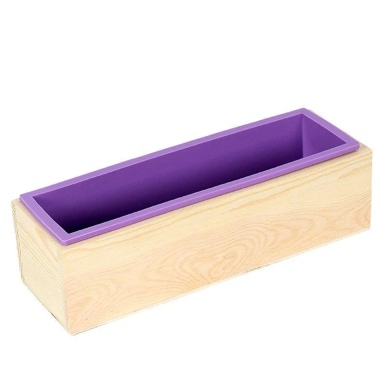 Nicole Silicone Loaf Soap Mold with Wooden Box - Image 4