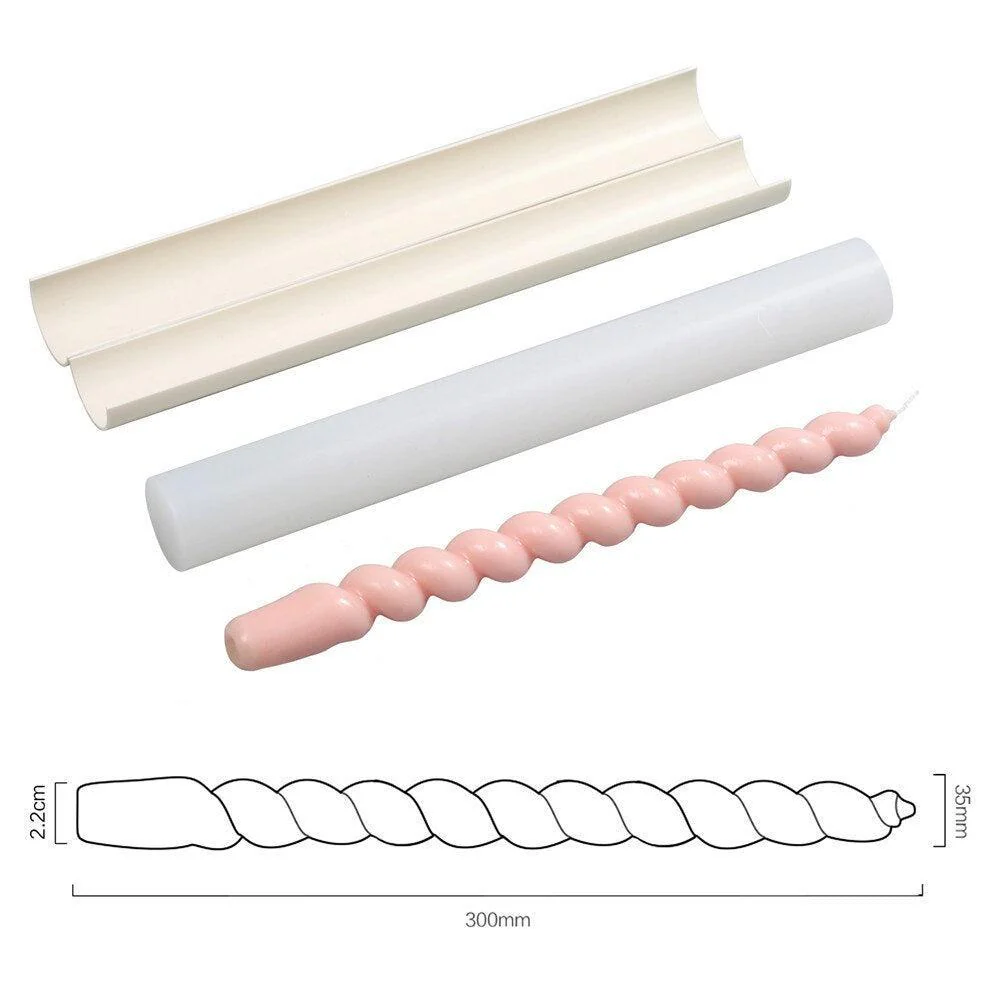 Twisted Spiral Taper Candle Silicone Mold Collection - Image 10