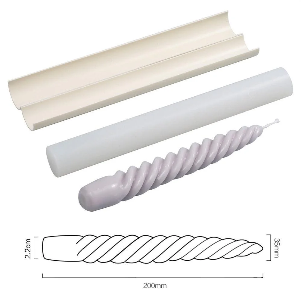 Twisted Spiral Taper Candle Silicone Mold Collection - Image 13