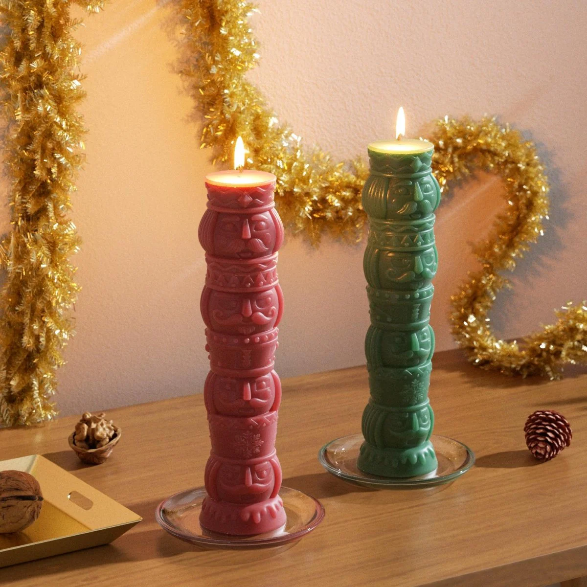 Jolly Nutcracker Stack-UP Pillar Candle Silicone Mold - Image 2