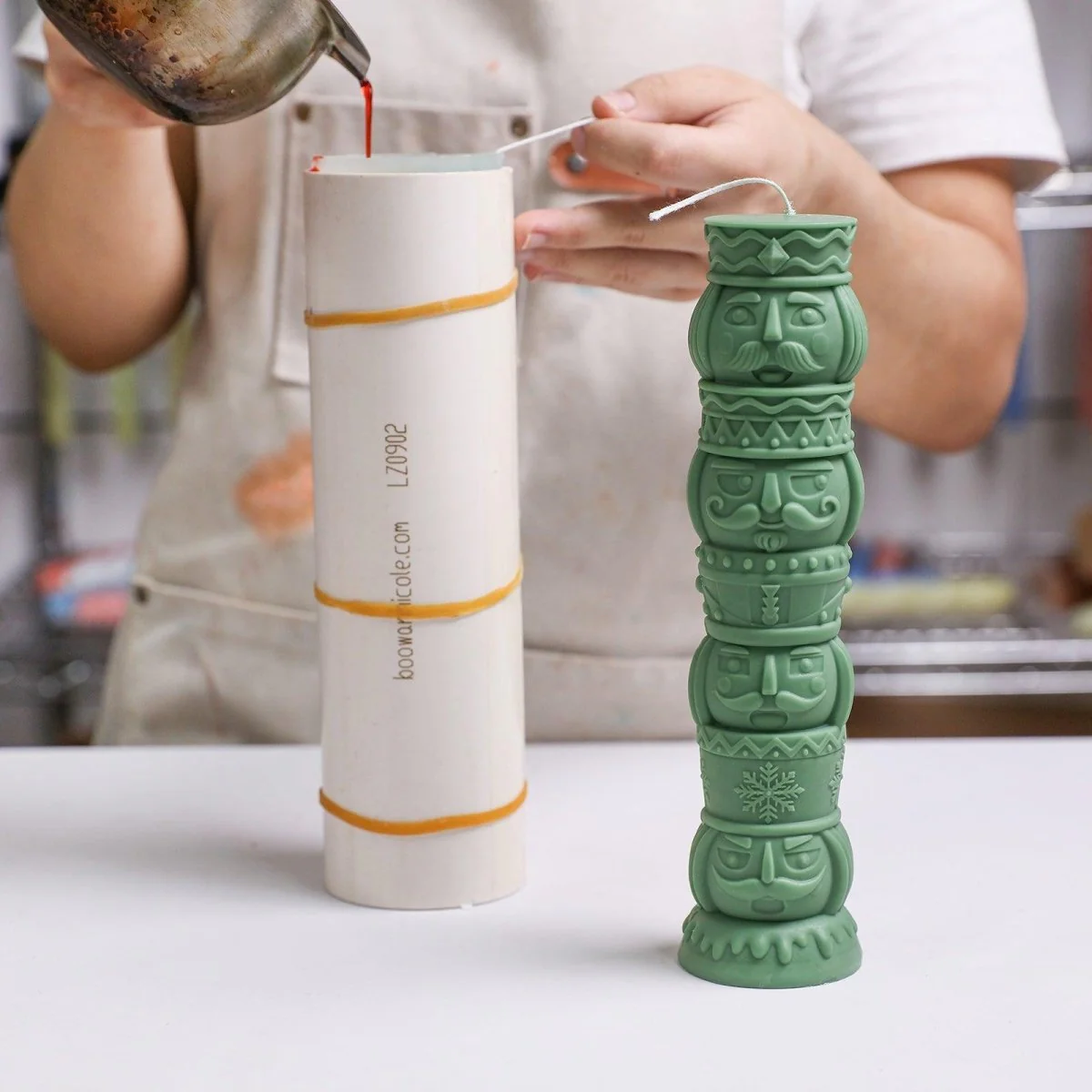 Jolly Nutcracker Stack-UP Pillar Candle Silicone Mold - Image 5