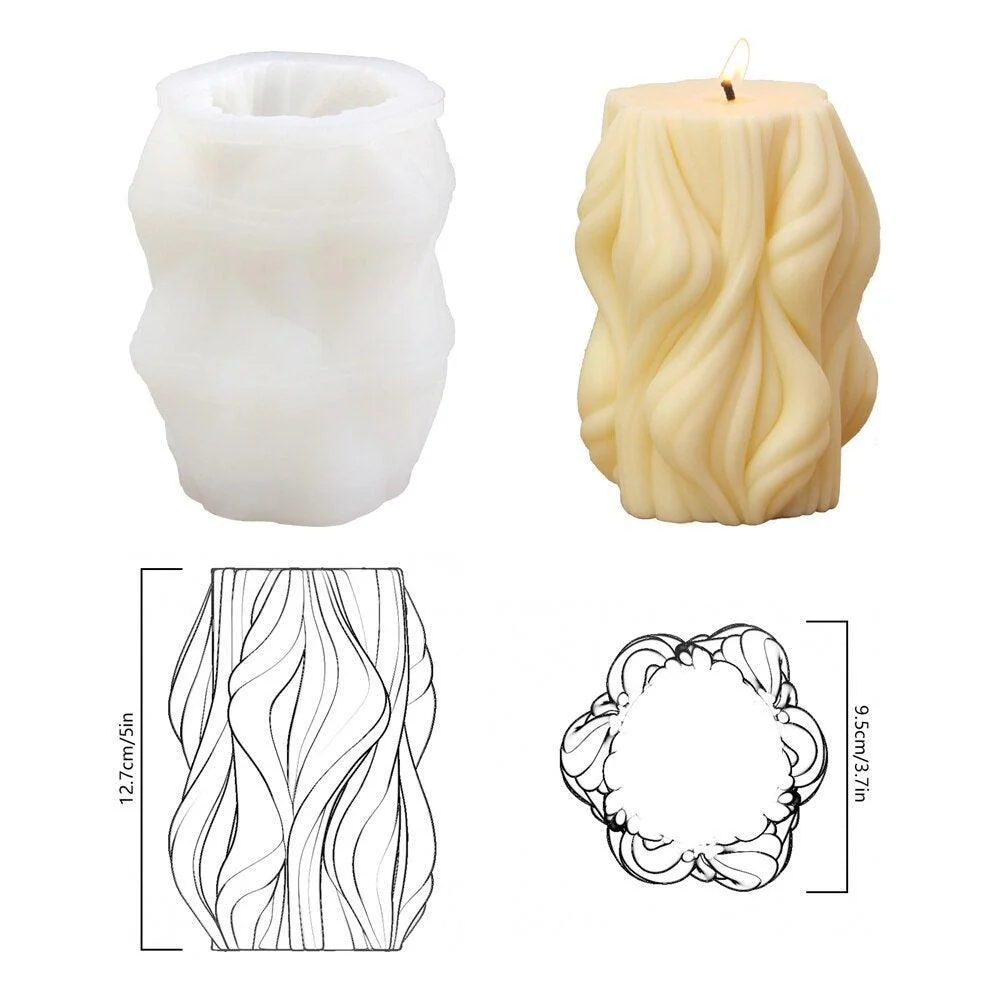 Ocean Wave Pillar Candle Silicone Mold - Image 5