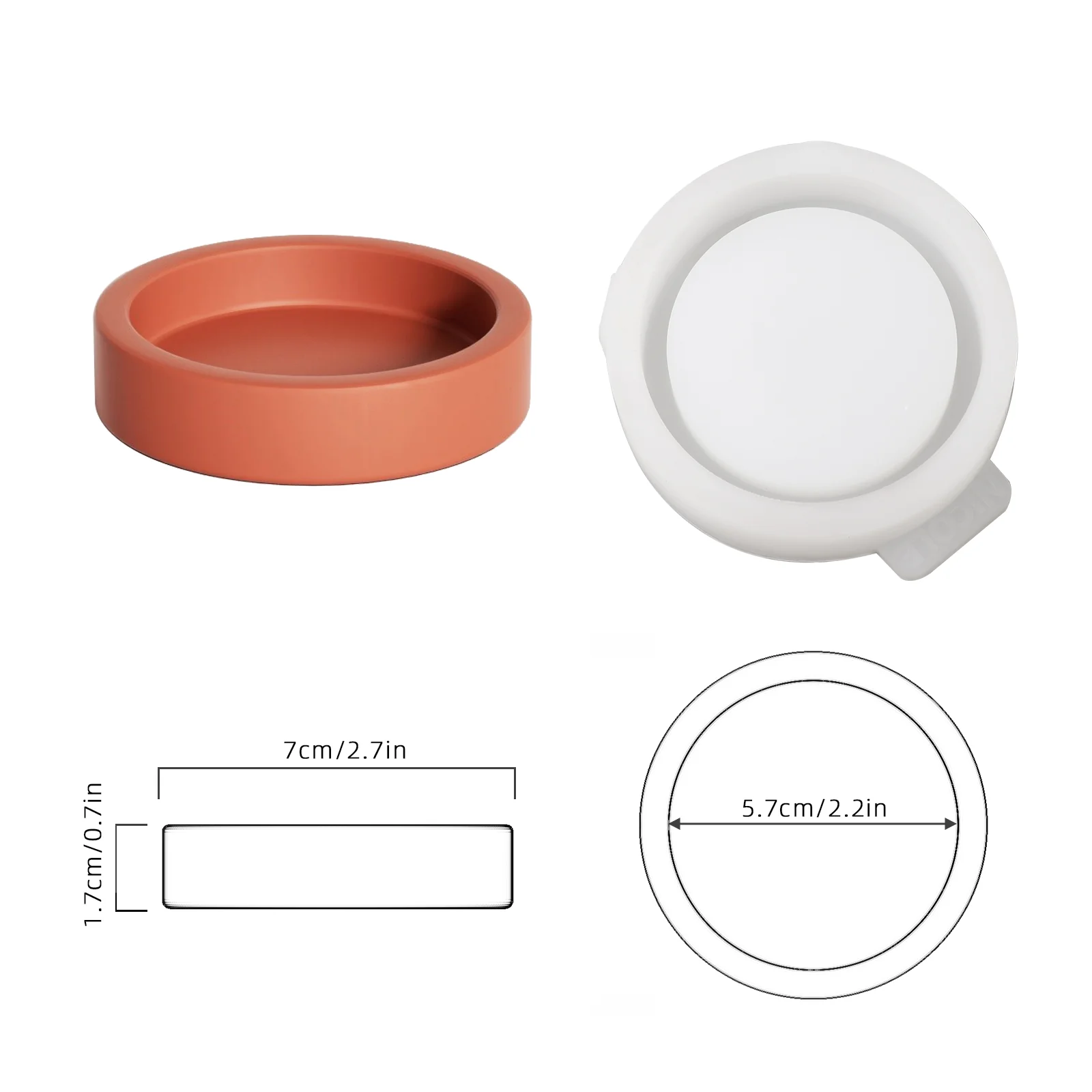 Concrete Pattern Plant Pot and Tray Silicone Mold - Image 14