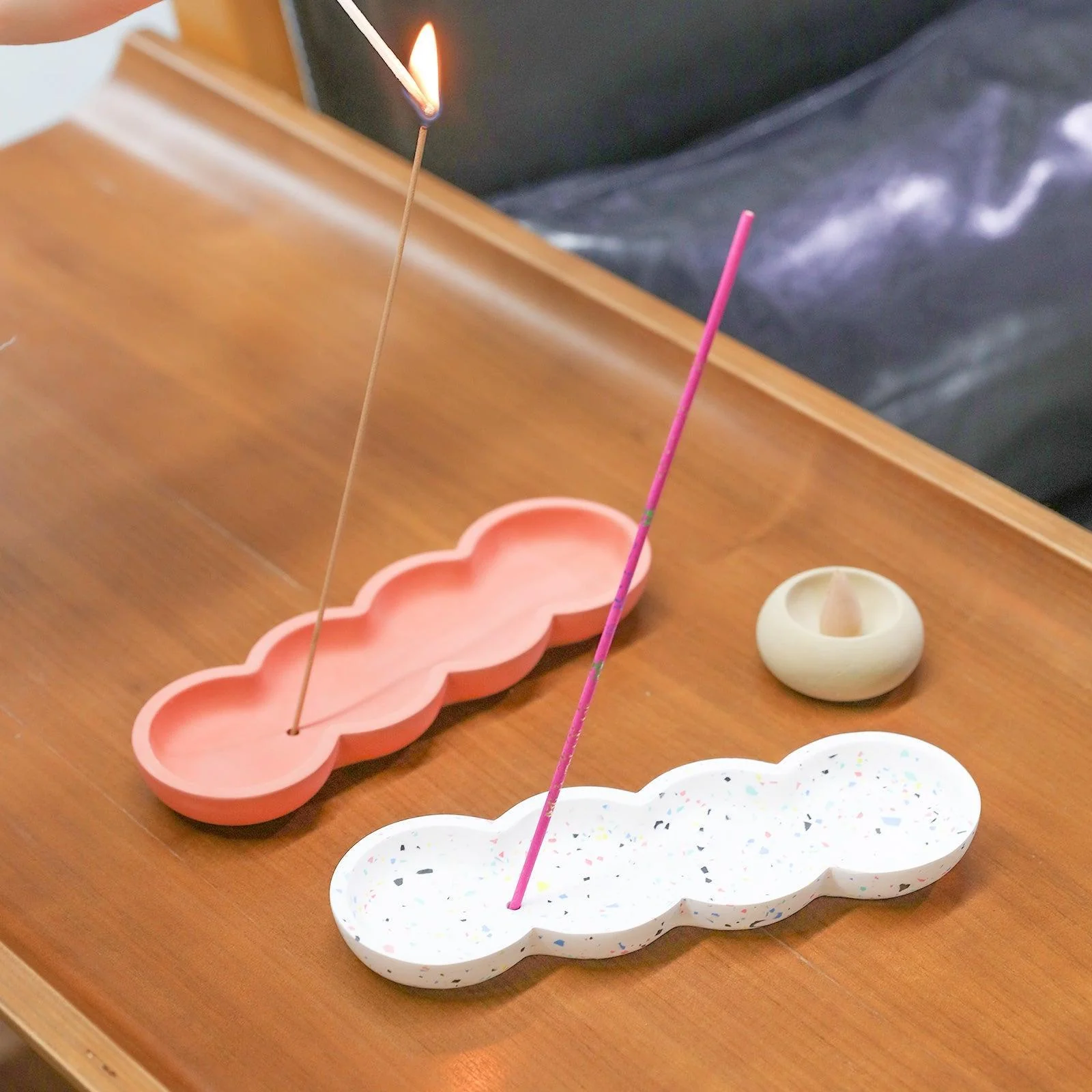 Pea Shape Concrete Incense Holder Silicone Mold - Image 7