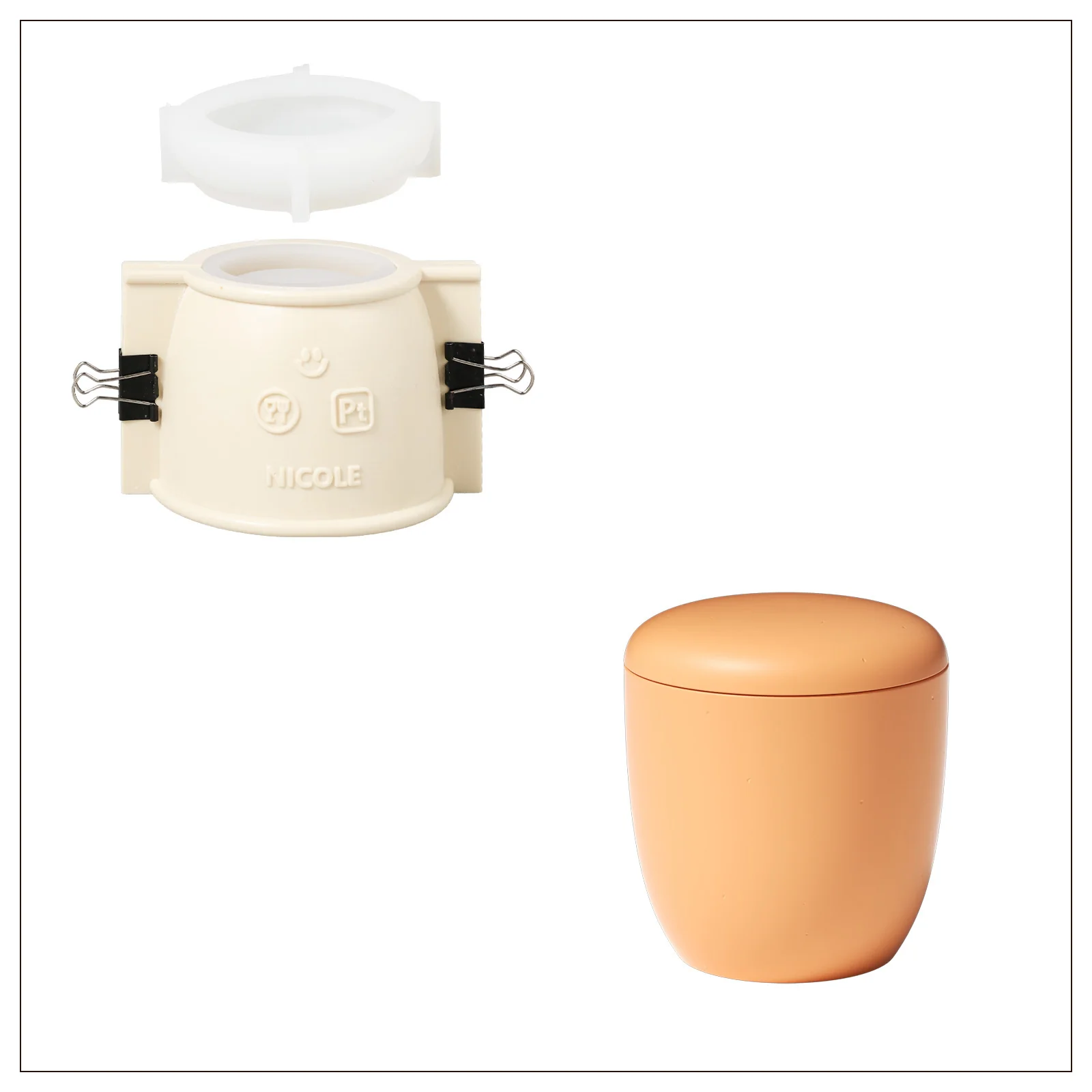 Modern Pebble Candle Jar Silicone Mold with 9oz Candle Refill Mold - Image 12
