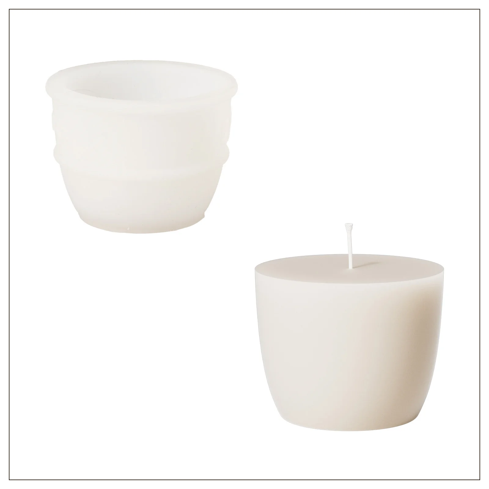 Modern Pebble Candle Jar Silicone Mold with 9oz Candle Refill Mold - Image 13
