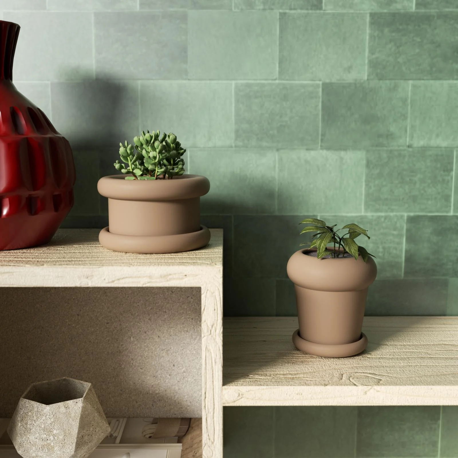 Short Botanic Column Plant Pot Silicone Mold - Image 9