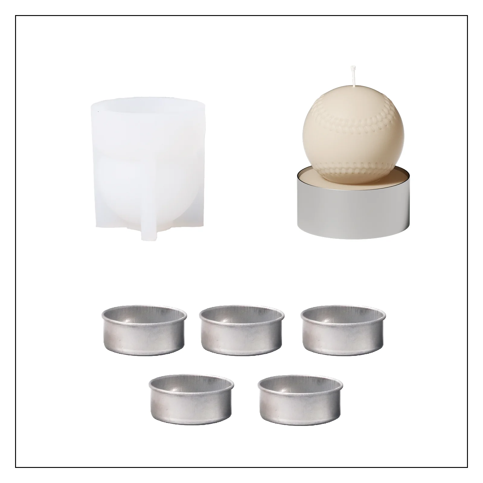 Play Ball Tealight Candle Silicone Mold Collection - Image 13
