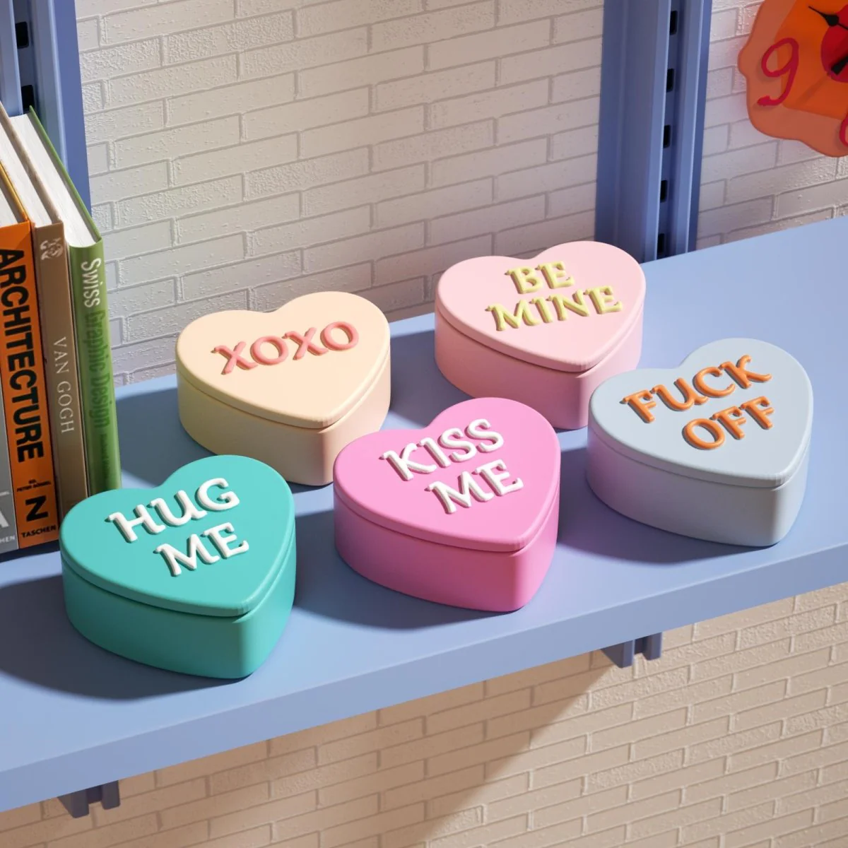 Playful Love Notes Heart Storage Jar Silicone Mold Collection - Image 10