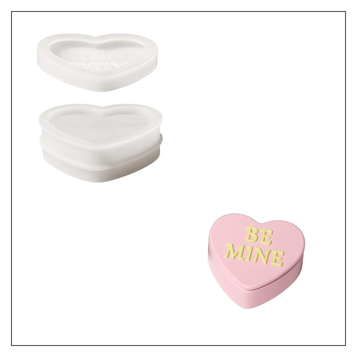 Playful Love Notes Heart Storage Jar Silicone Mold Collection - Image 14