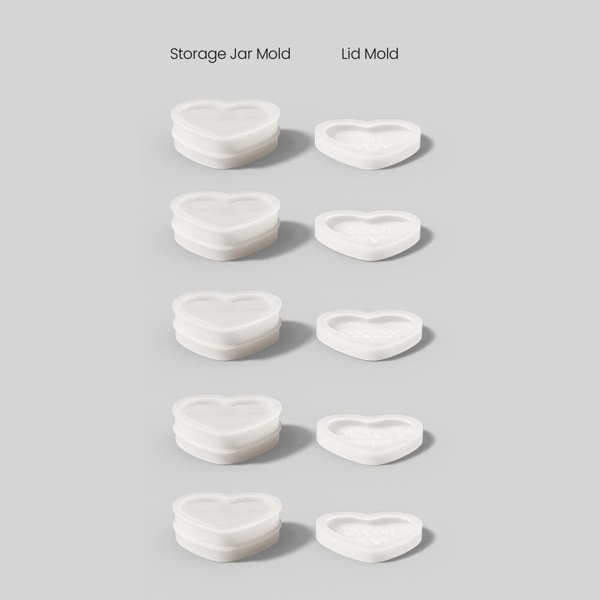 Playful Love Notes Heart Storage Jar Silicone Mold Collection - Image 16