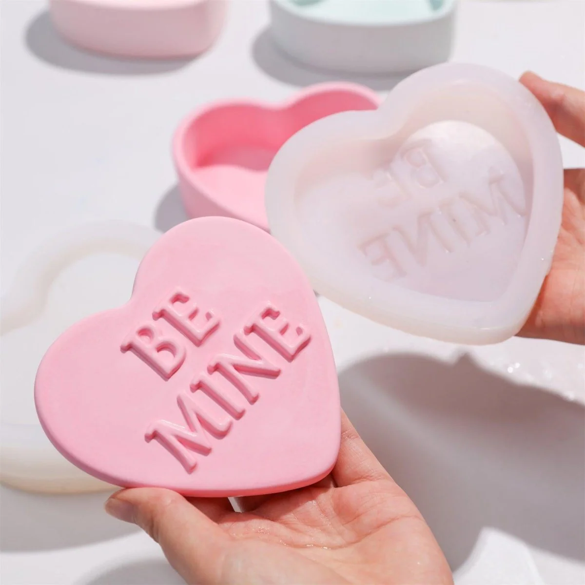 Playful Love Notes Heart Storage Jar Silicone Mold Collection - Image 2