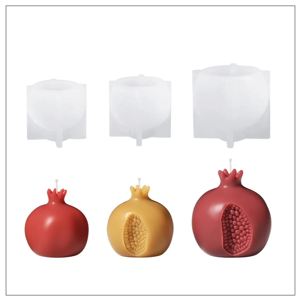 Pomegranate Bloom Candle Silicone Mold Collection - Image 10