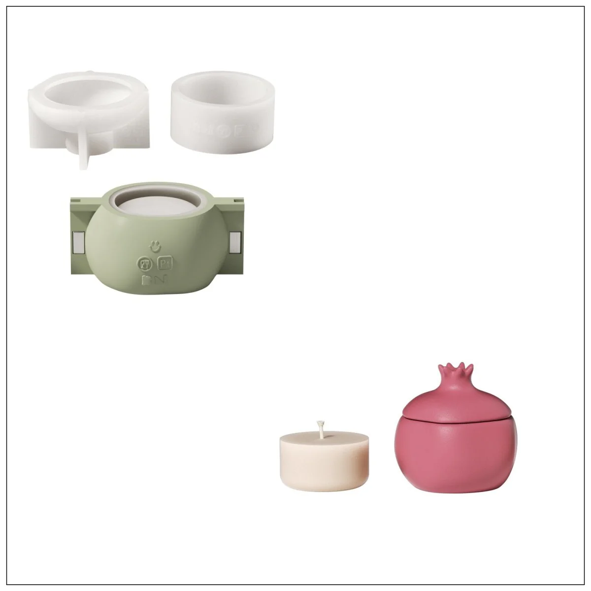 Pomegranate Treasure Candle Jar Silicone Mold & Refill Silicone Mold - Image 15
