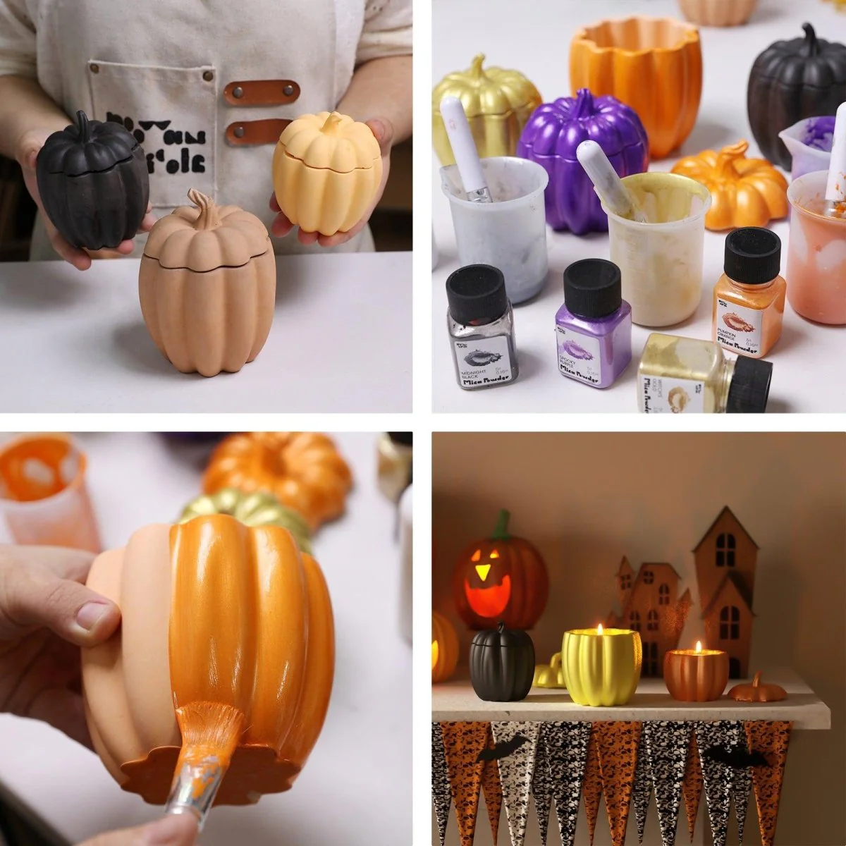 Classic Round Pumpkin Candle Jar Silicone Mold Collection - Image 5