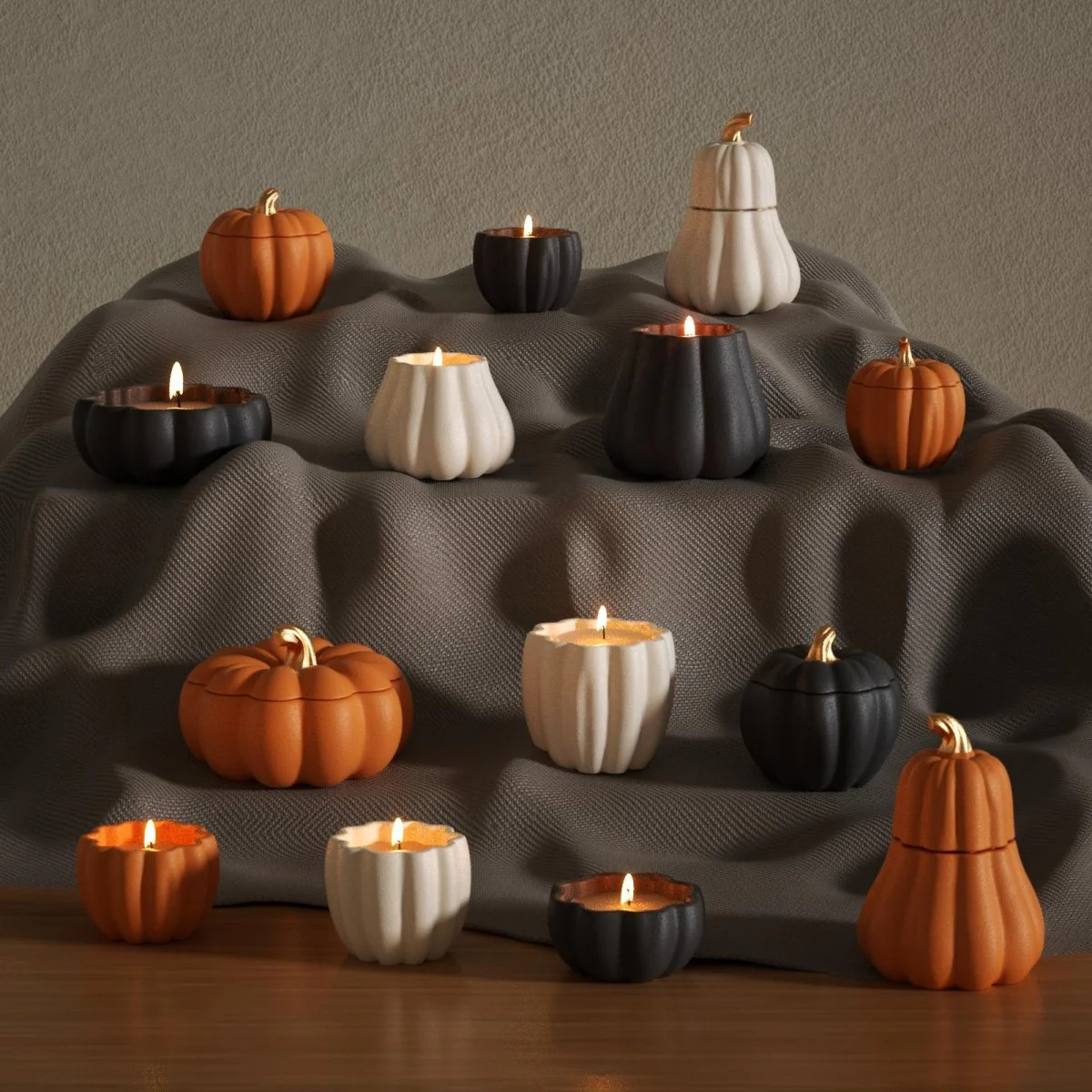 Classic Round Pumpkin Candle Jar Silicone Mold Collection - Image 7
