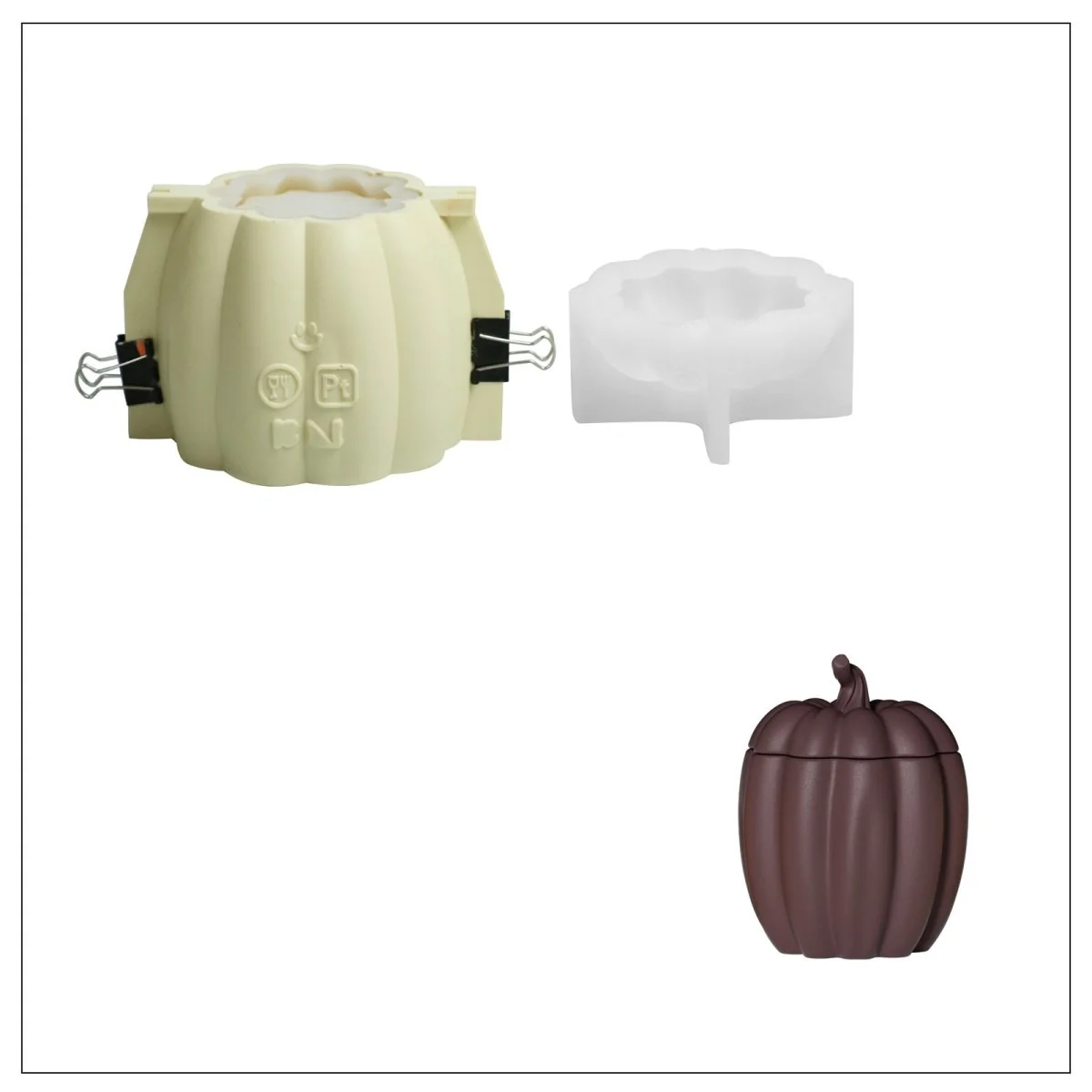 Classic Round Pumpkin Candle Jar Silicone Mold Collection - Image 9