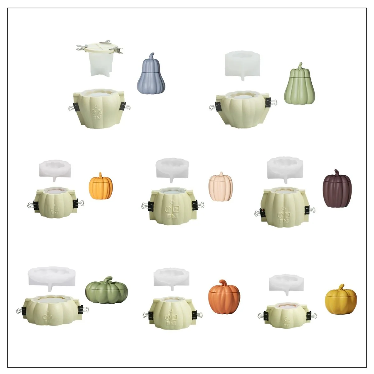 Classic Pumpkin Candle Jar Silicone Mold Collection - Image 13