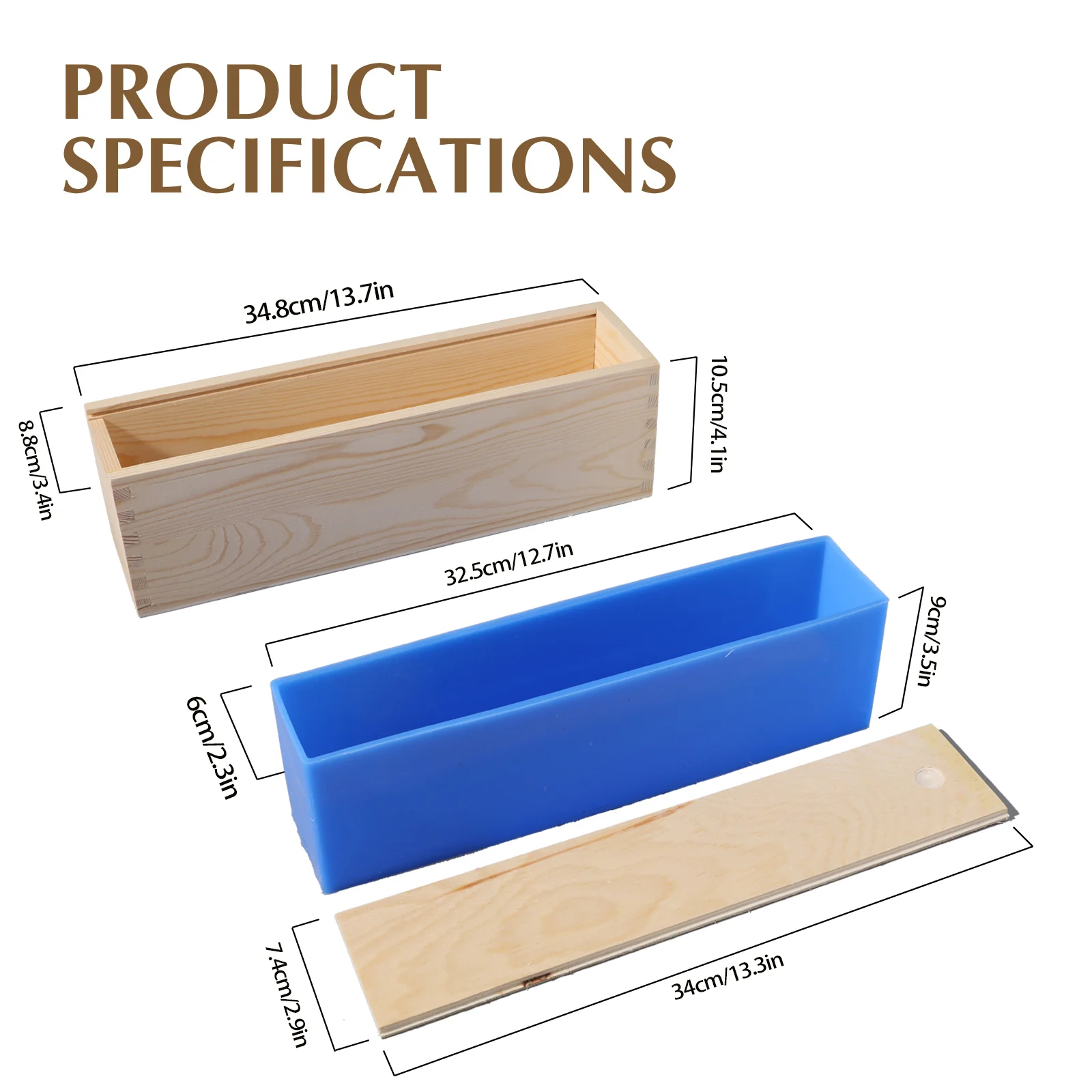 Rectangular Silicone Loaf Mold with Wooden Box - Image 2