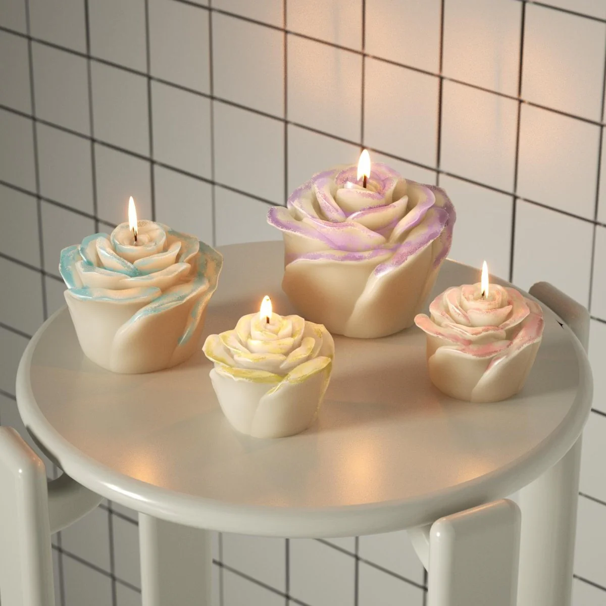 Rose Bloom Candle Silicone Mold Collection - Image 2