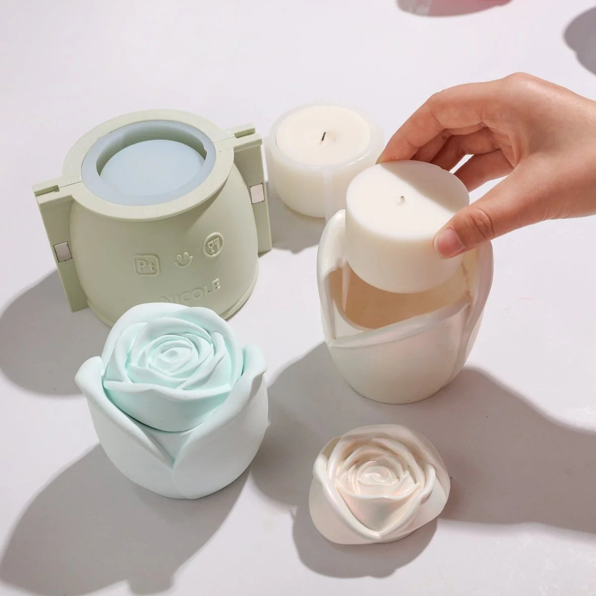 Rose Reverie Candle Jar Silicone Mold with 5oz Candle Refill Mold - Image 3