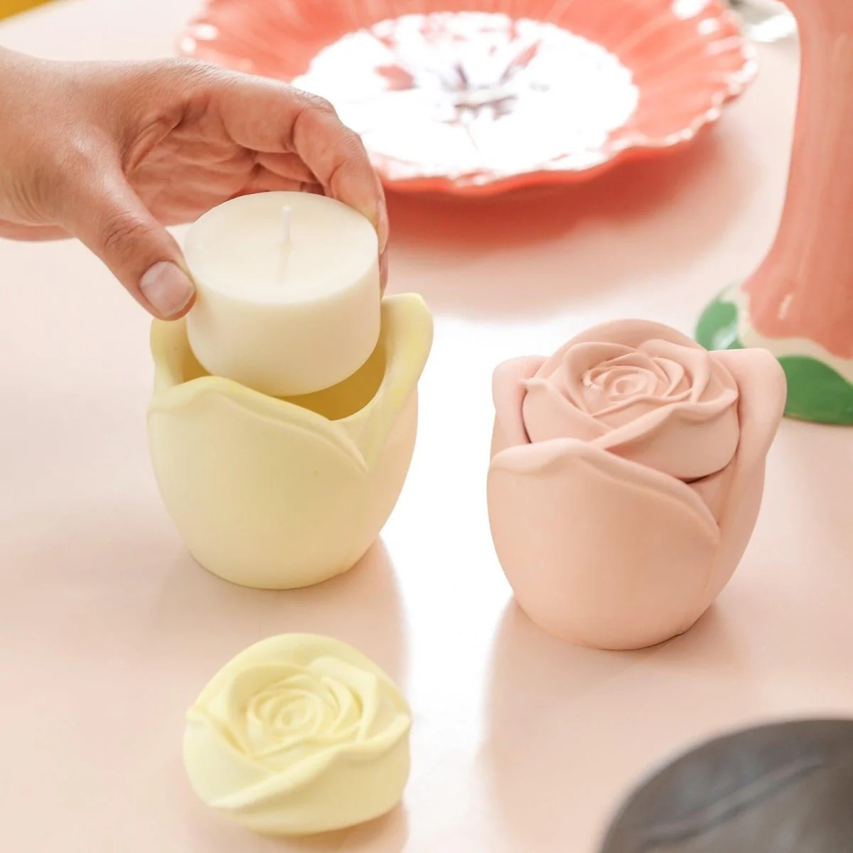 Rose Reverie Candle Jar Silicone Mold with 3oz Candle Refill Mold - Image 6