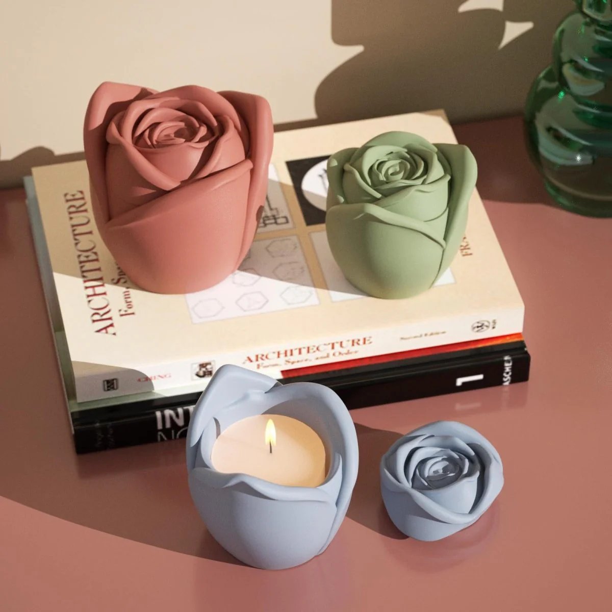 Rose Reverie Candle Jar Silicone Mold with 3oz Candle Refill Mold - Image 8