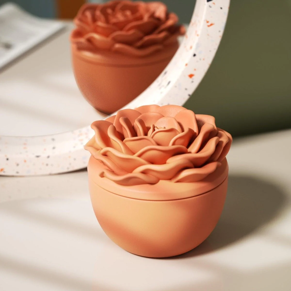 Crowning Rose Candle Jar Silicone Mold & 7oz Candle Refill Mold - Image 4