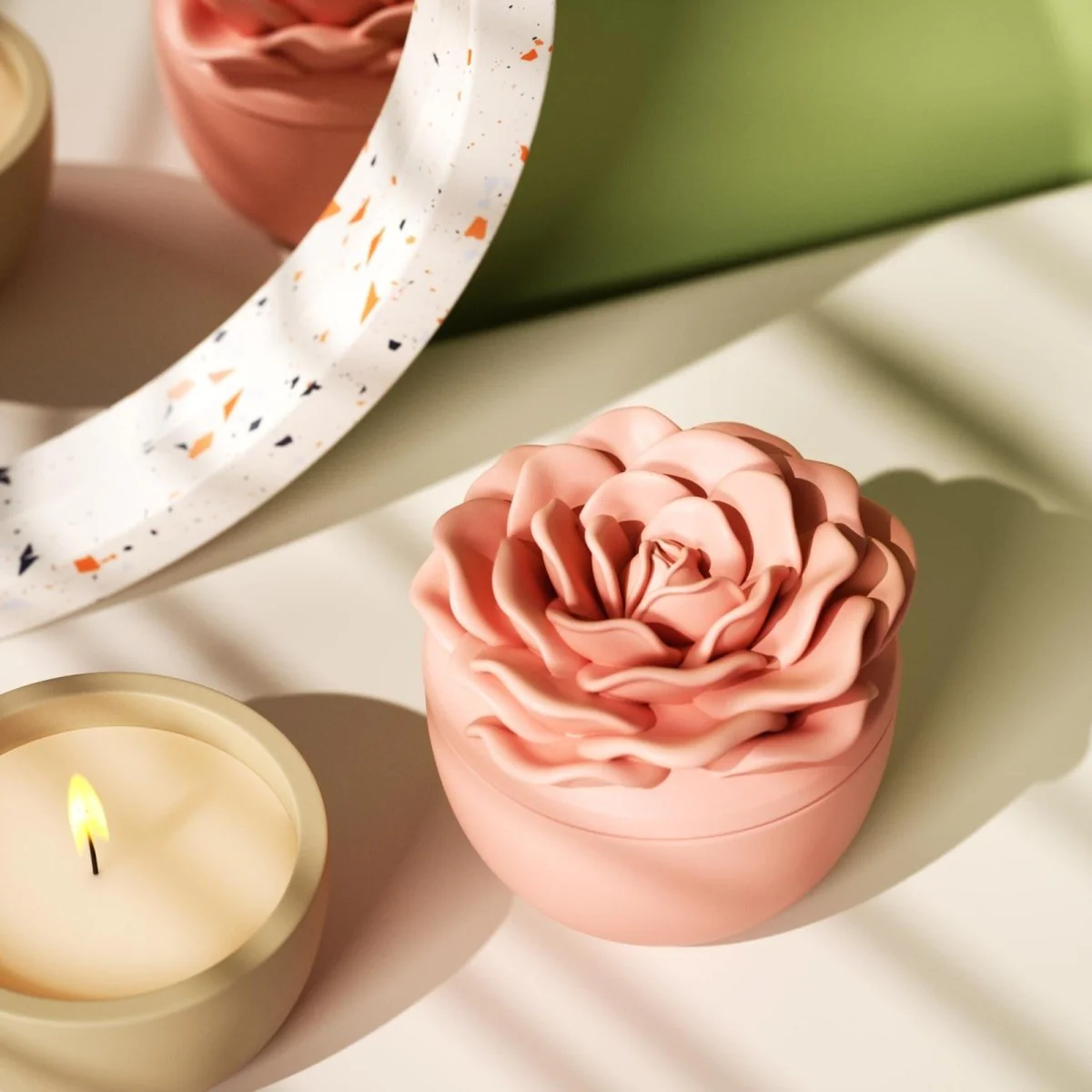 Crowning Rose Candle Jar Silicone Mold & 3.5oz Candle Refill Mold - Image 5