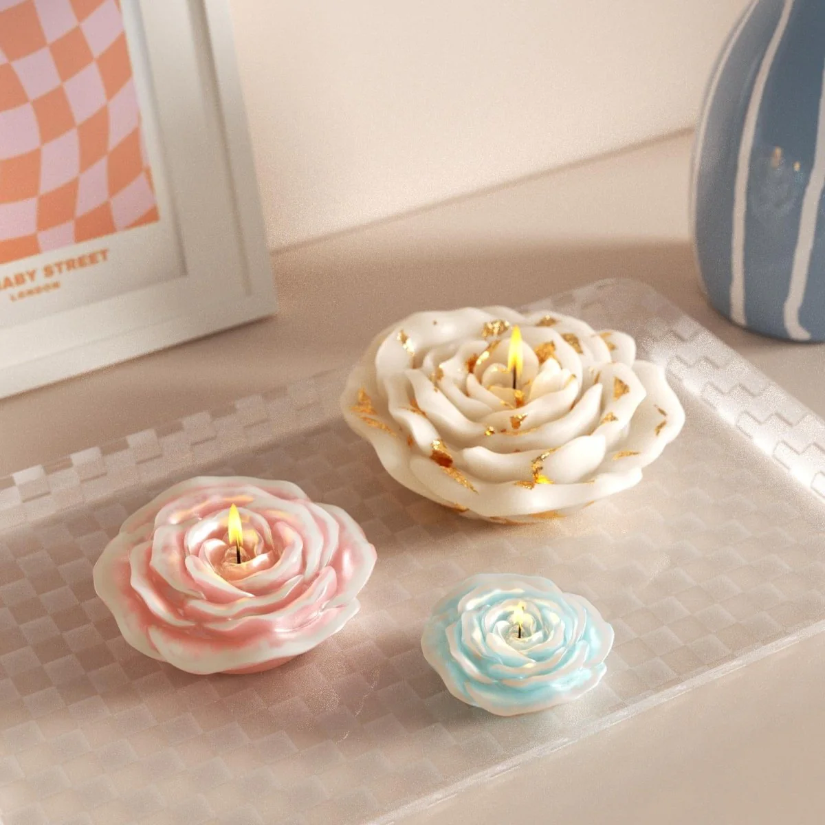Velvet Bloom Rose Candle Silicone Mold Collection - Image 4