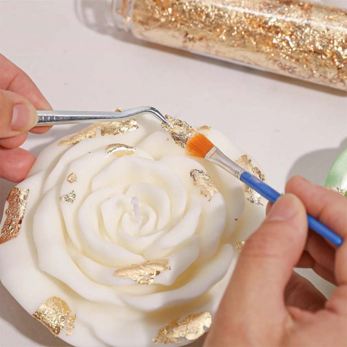 5'' Velvet Bloom Rose Candle Silicone Mold - Image 3
