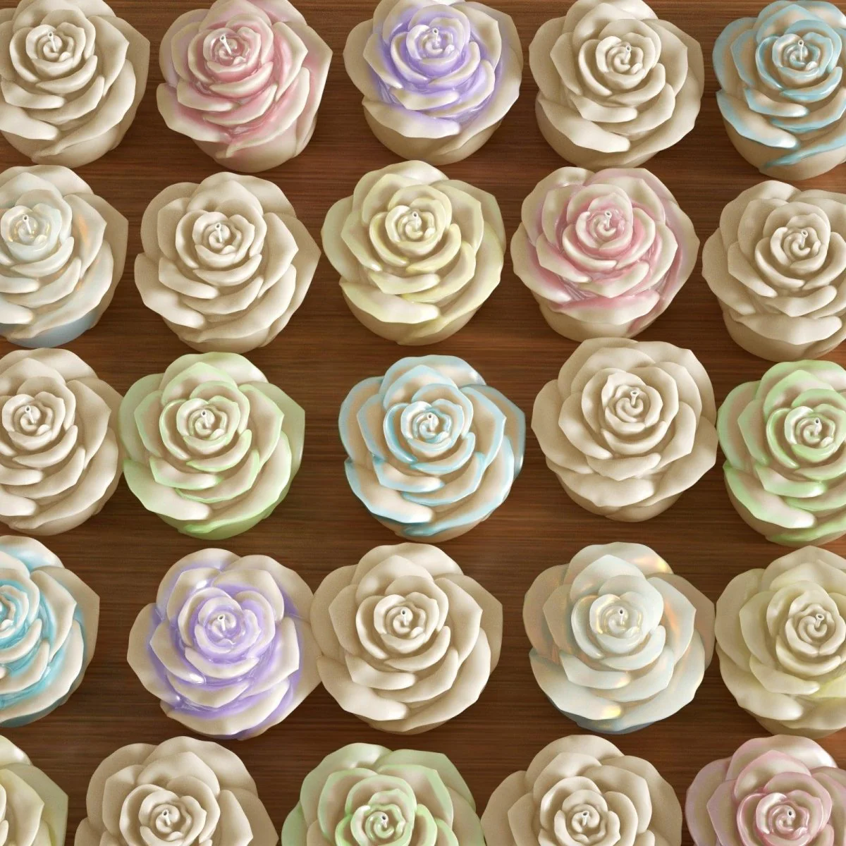 Small Rose Bloom Candle Silicone Mold - Image 6