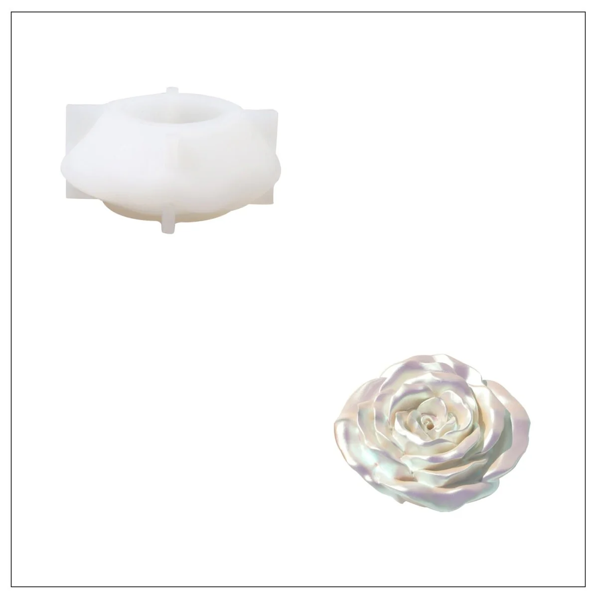 Serene Rose Incense Holder Silicone Mold - Image 11