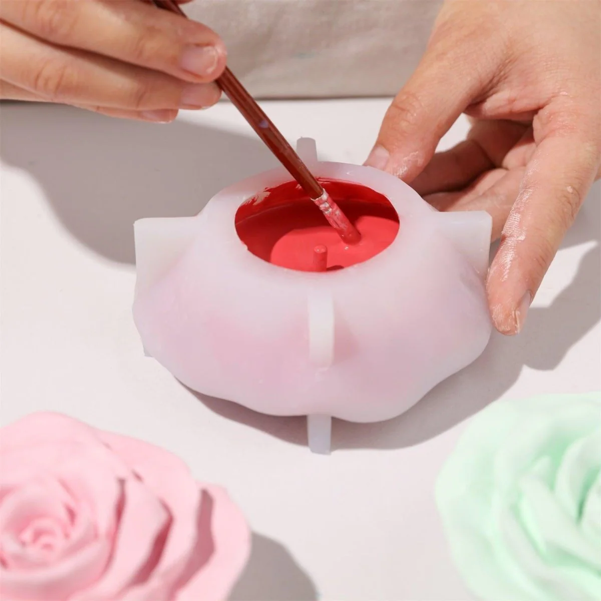 Serene Rose Incense Holder Silicone Mold - Image 3